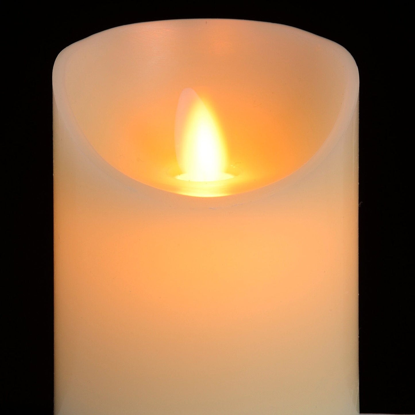 Luxe Collection 3 x 4 Cream Flickering Flame LED Wax Candle Hill Interiors 