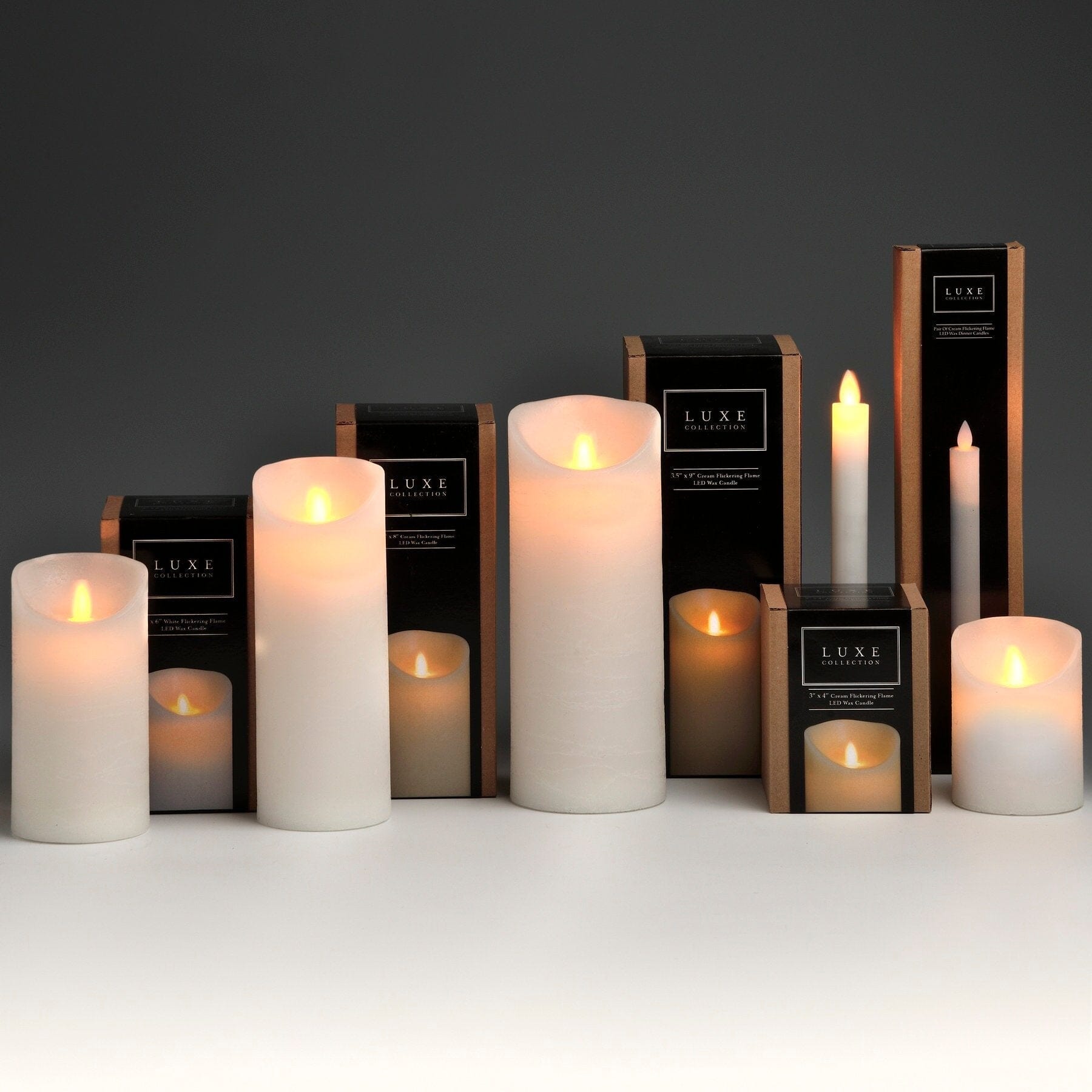 Luxe Collection 3 x 4 White Flickering Flame LED Wax Candle Hill Interiors 