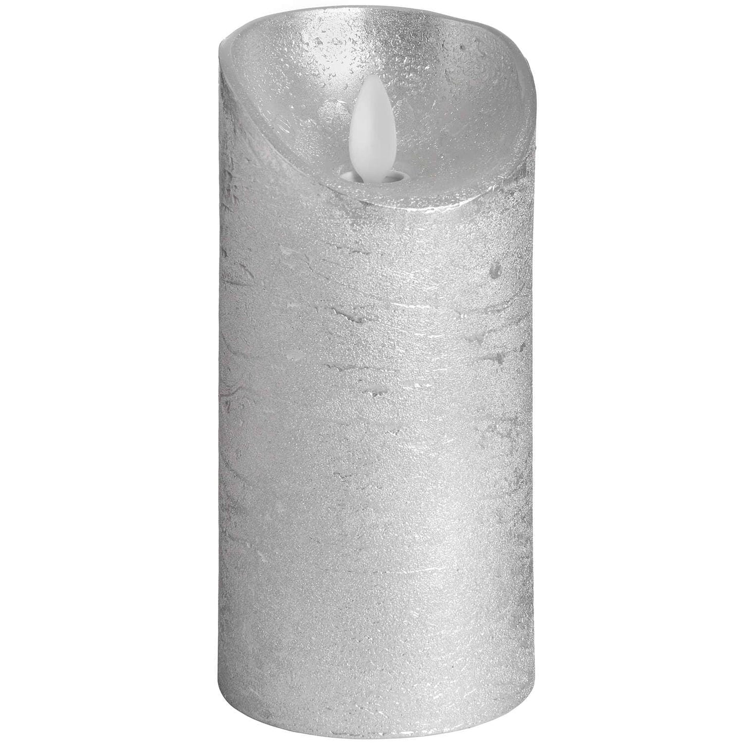 Luxe Collection 3 x 6 Silver Flickering Flame LED Wax Candle Hill Interiors 