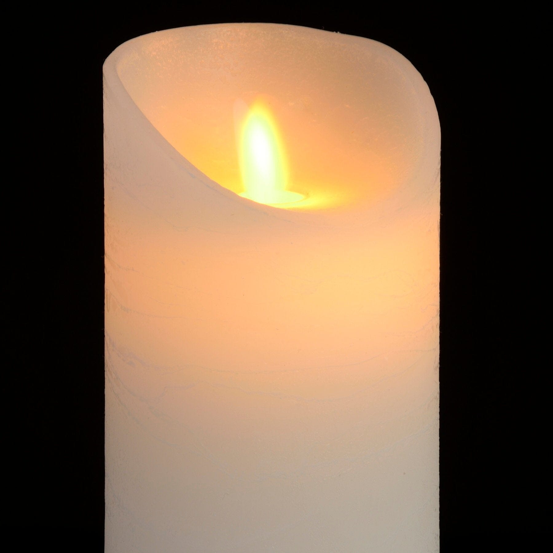 Luxe Collection 3 x 6 White Flickering Flame LED Wax Candle Hill Interiors 