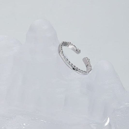 New Beads Wave 925 Sterling Silver Adjustable Ring Silverbene 