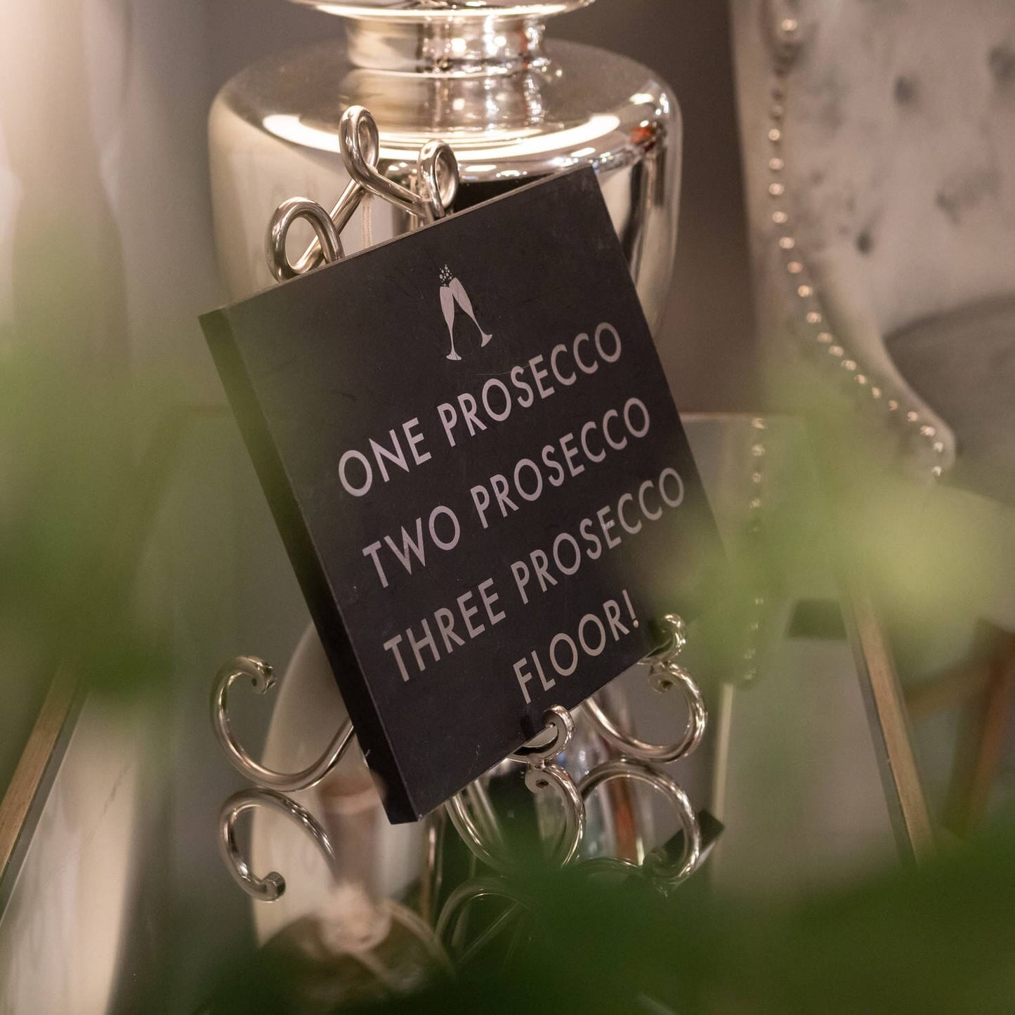 One Prosecco Metallic Detail Plaque Hill Interiors 