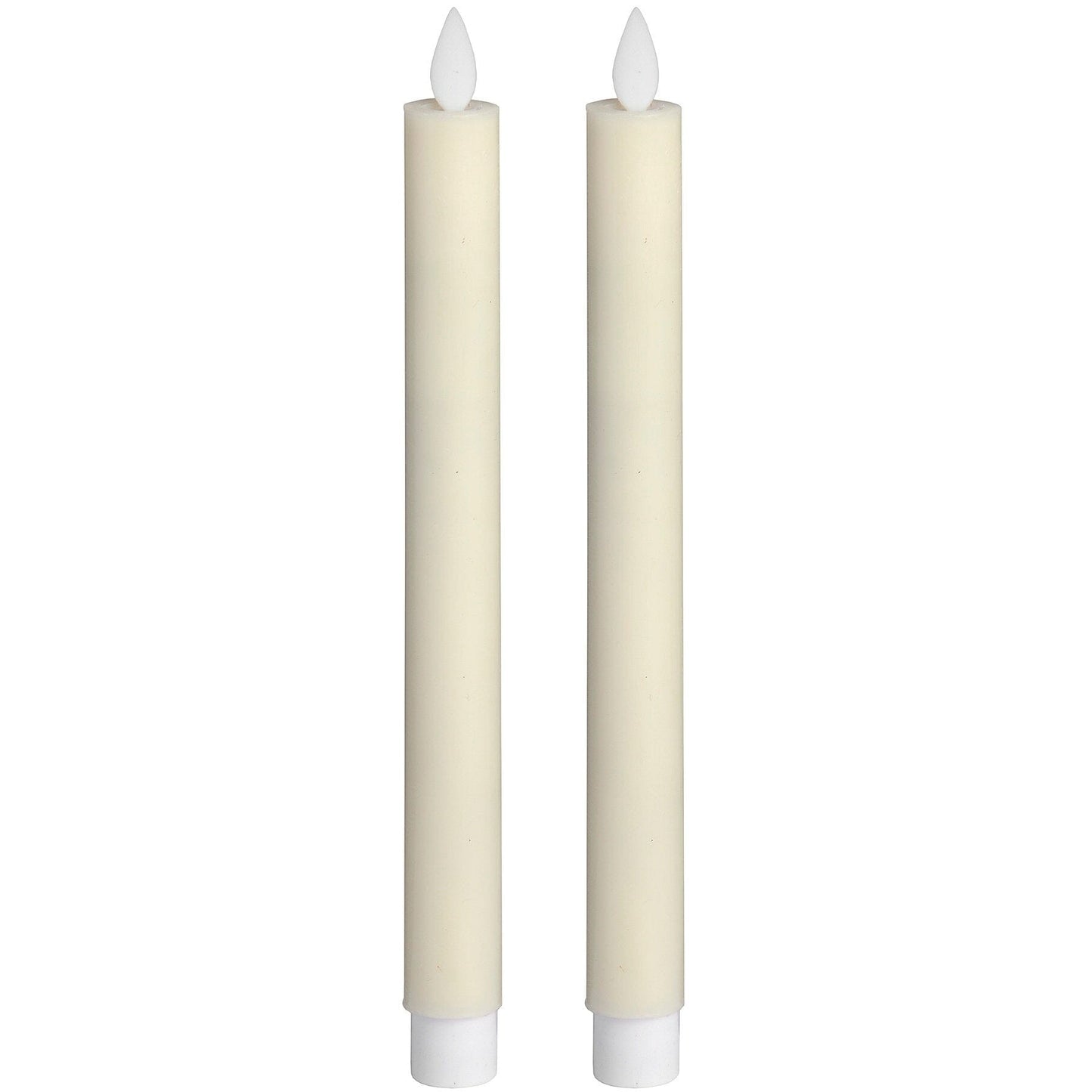 Pair Of Cream Luxe Flickering Flame LED Wax Dinner Candles Hill Interiors 