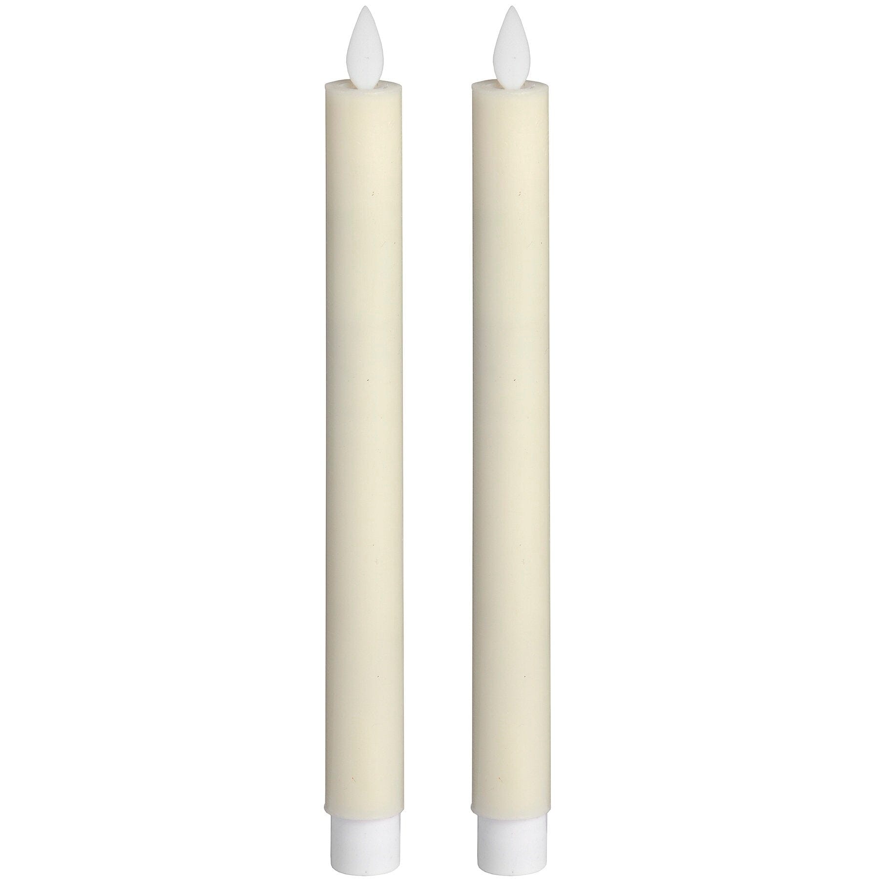 Pair Of Cream Luxe Flickering Flame LED Wax Dinner Candles Hill Interiors 