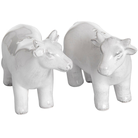 Set of Two Salt and Pepper Cows Hill Interiors 