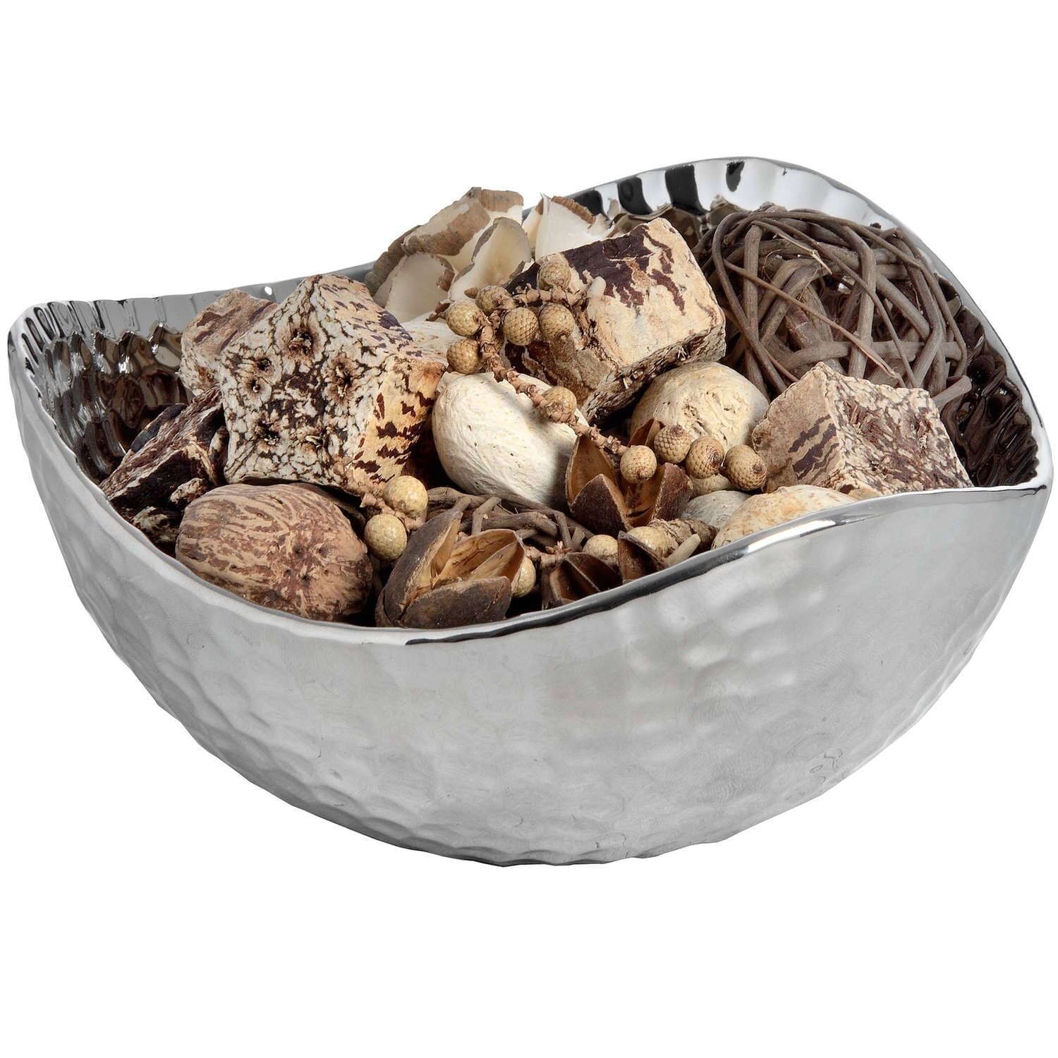 Silver Ceramic Dimple Effect Display Bowl - Small Hill Interiors 