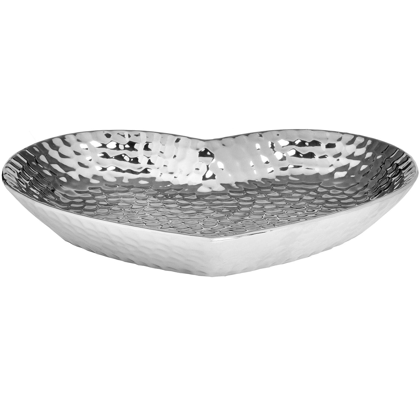 Silver Ceramic Dimple Effect Large Heart Hill Interiors 