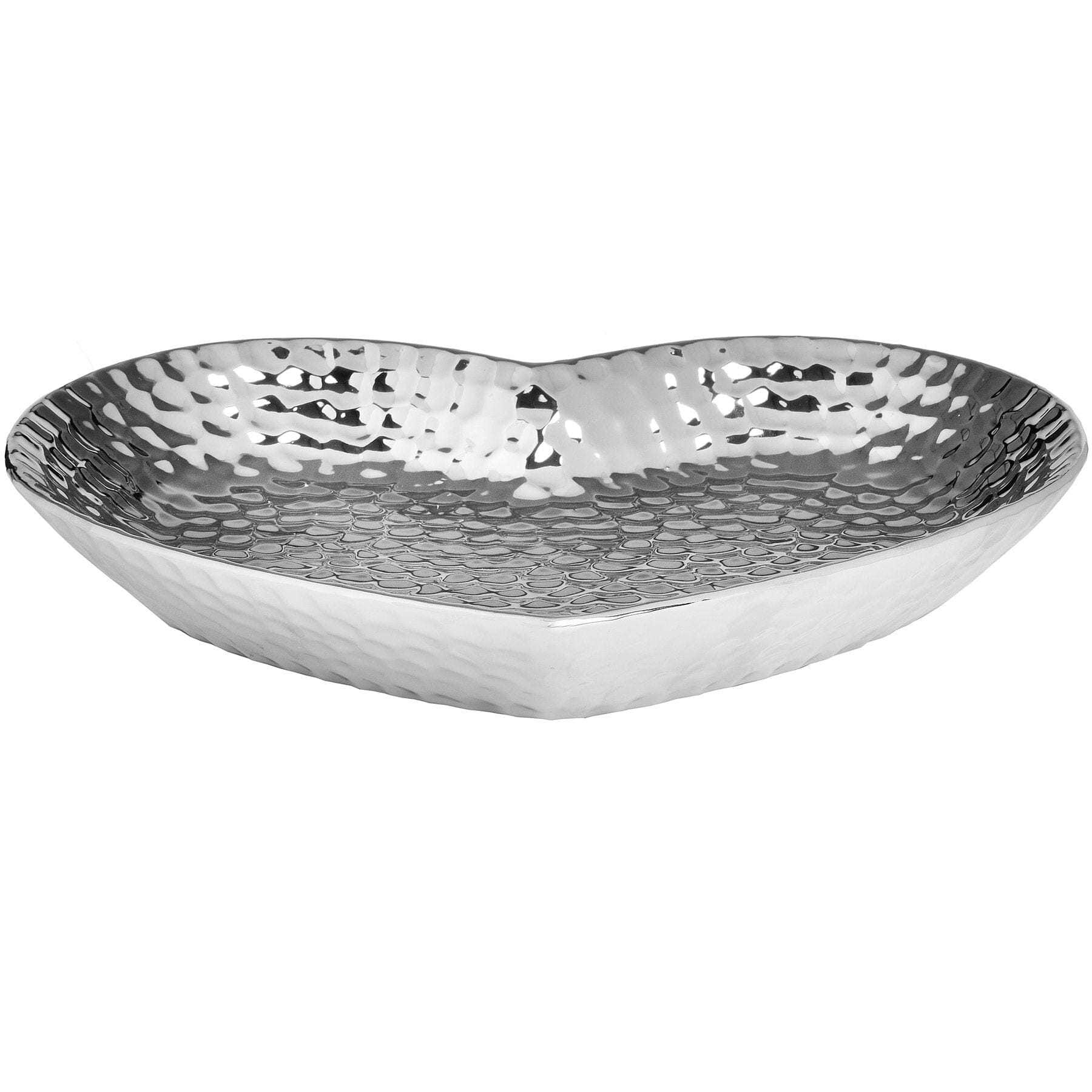 Silver Ceramic Dimple Effect Large Heart Hill Interiors 