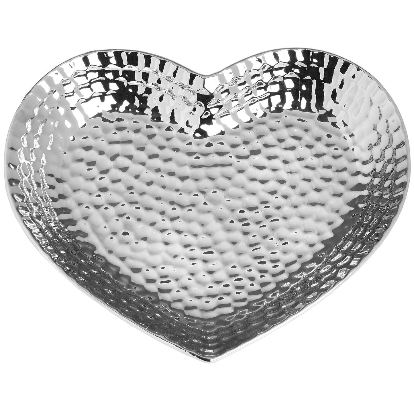 Silver Ceramic Dimple Effect Large Heart Hill Interiors 
