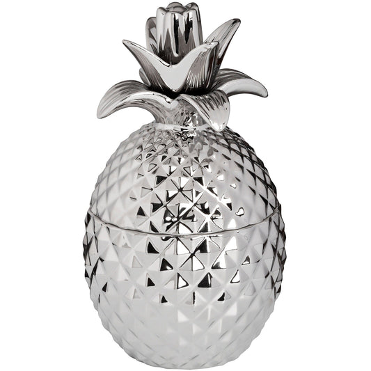 Silver Ceramic Pineapple Trinket Jar Hill Interiors 