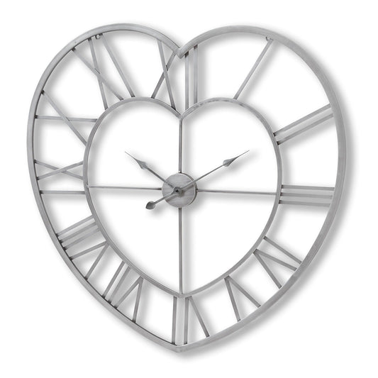 Silver Heart Skeleton Wall Clock Hill Interiors 