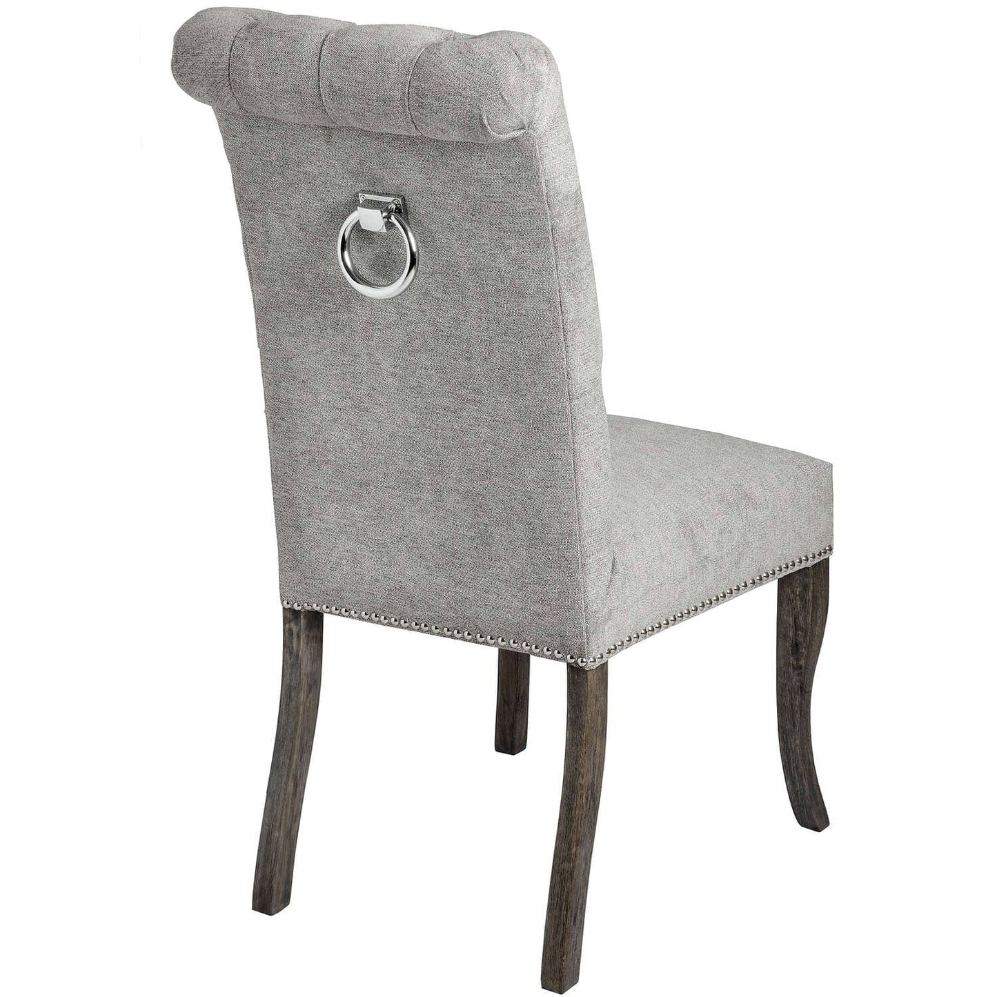 Silver Roll Top Dining Chair With Ring Pull Hill Interiors 