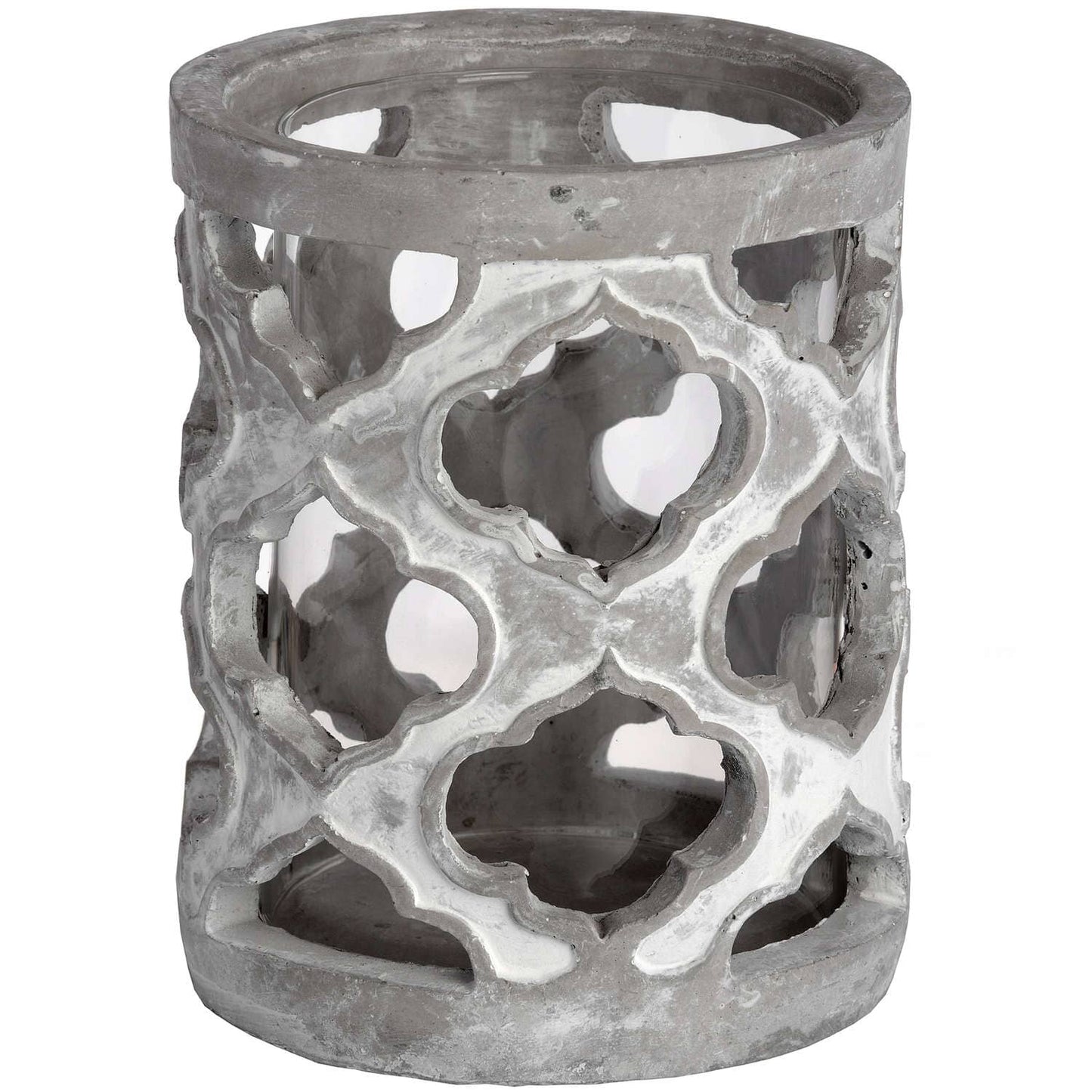 Small Stone Effect Patterned Candle Holder Hill Interiors 