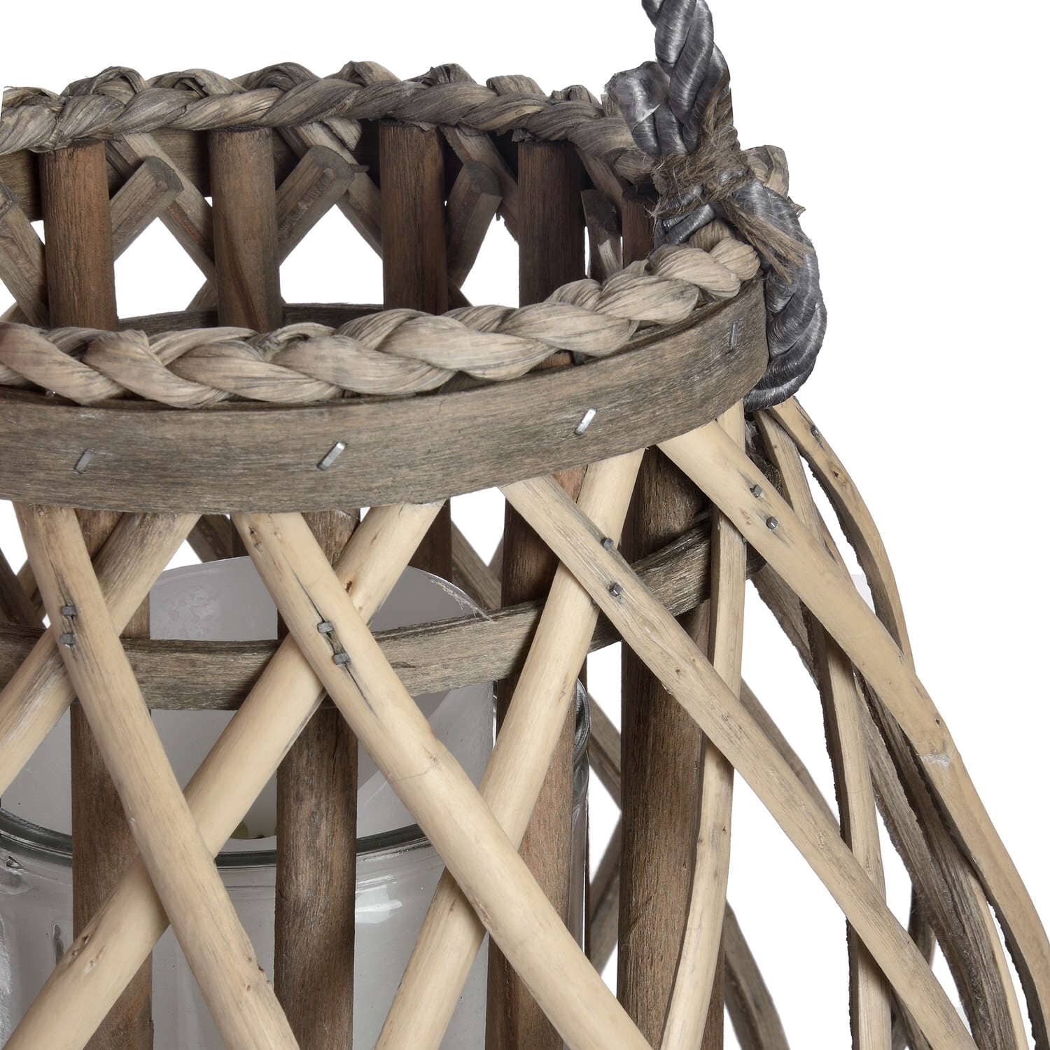 Small Wicker Bulbous Lantern Hill Interiors 