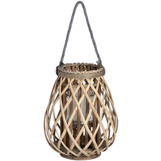 Small Wicker Bulbous Lantern Hill Interiors 