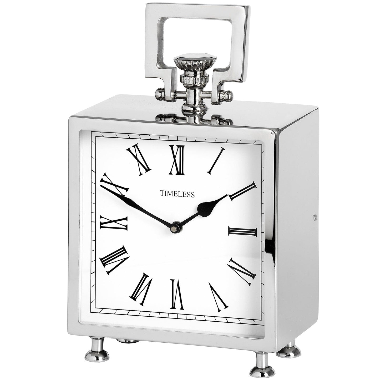 Square Nickel Table Clock Hill Interiors 