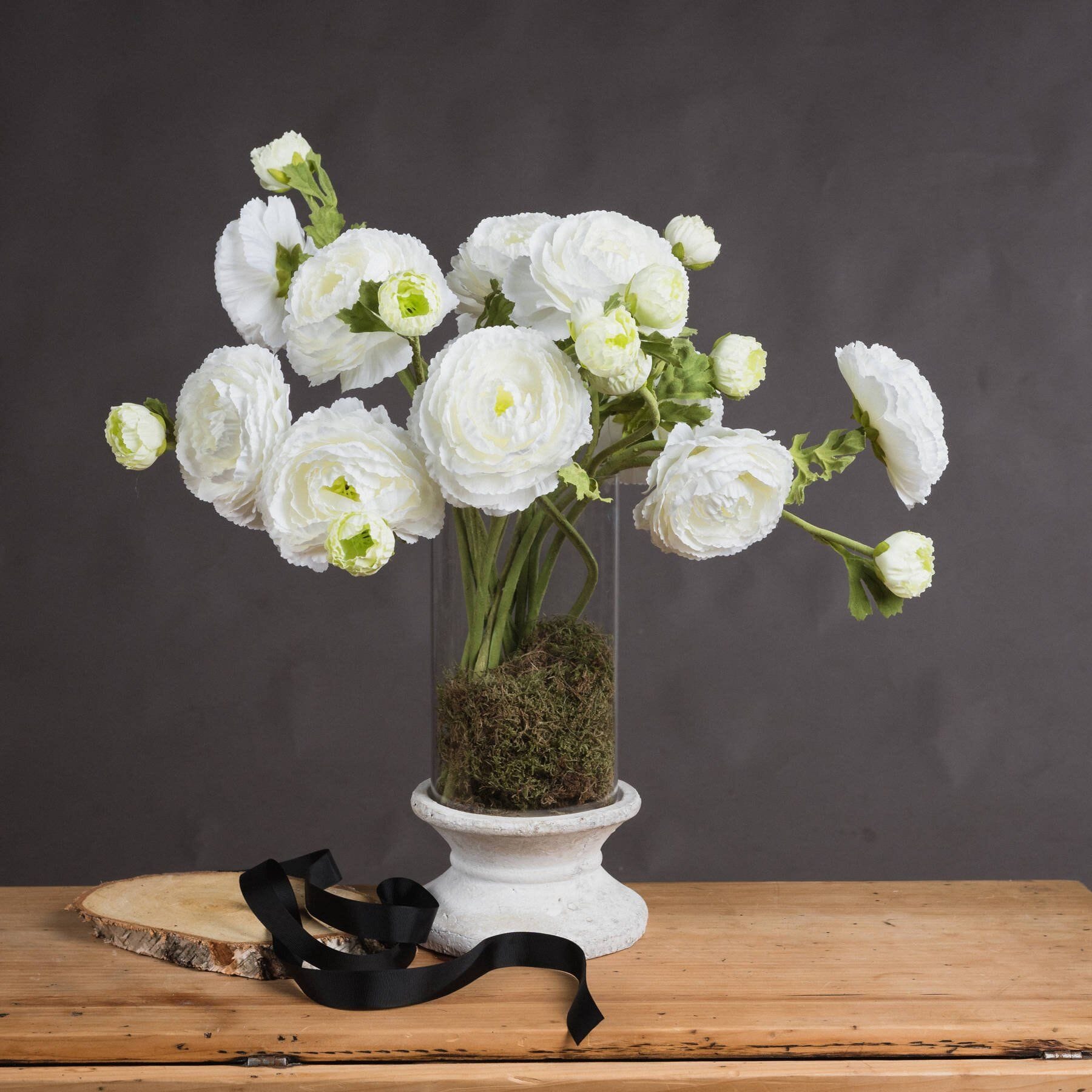 White Ranunculus Spray Hill Interiors 