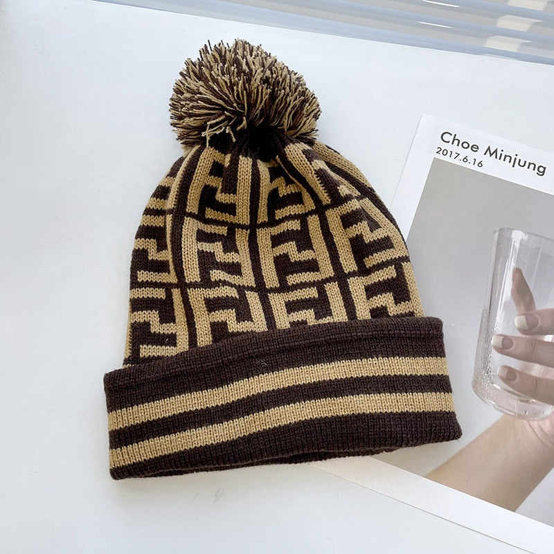 women autumn winter leisure versatile double face imitation cashmere Scarf+ hat combination set Maternity Christmas gift