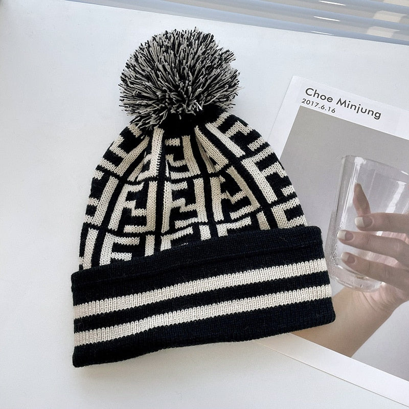 women autumn winter leisure versatile double face imitation cashmere Scarf+ hat combination set Maternity Christmas gift