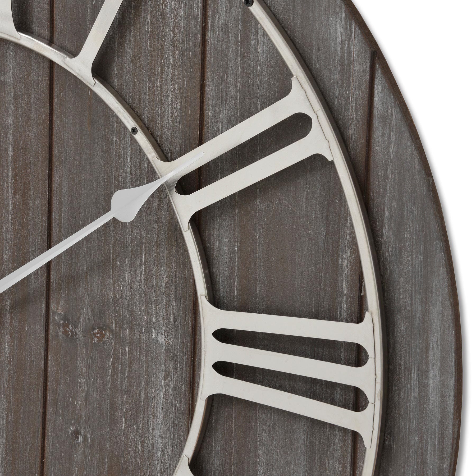 Wooden Clock With Contrasting Nickel Detail Hill Interiors 